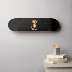 Skateboard lindo guepardo descontento