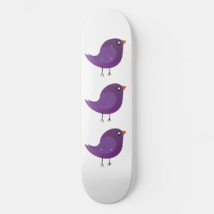 Skateboard lindo pájaro púrpura
