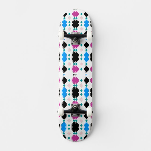 Skateboard Lindo patrón azteca colorido (Anverso)