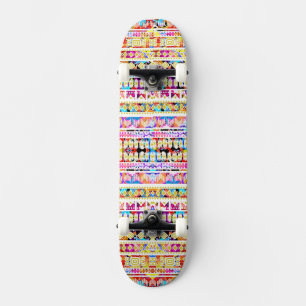 Skateboard Lindo patrón azteca tribal colorido
