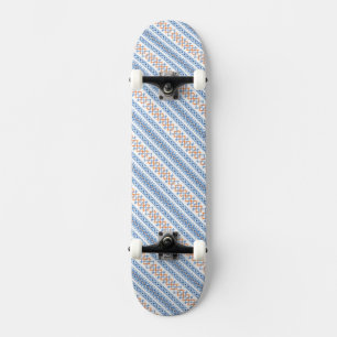Skateboard Lindo patrón de motivo tribal azteca naranja azul