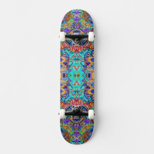 Skateboard Lindo patrón floral vintage colorido