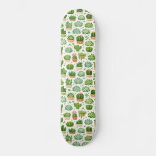 Skateboard Lindo patrón sin fisuras de plantas suculentas