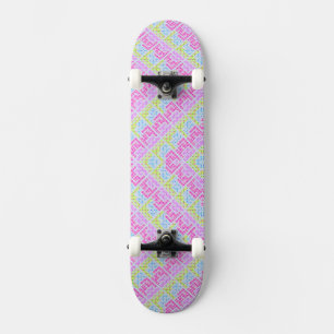 Skateboard Lindos patrones geométricos de grafiti femeninos y