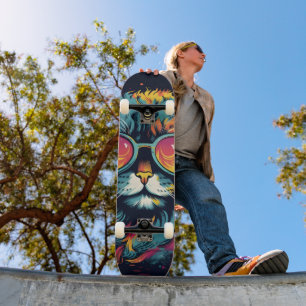 Skateboard Línea de Moda Retro Geek