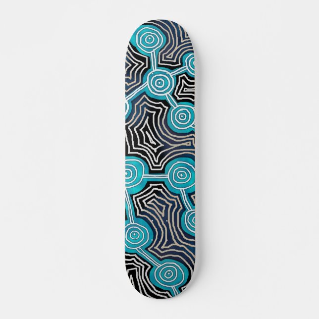 Skateboard Línea de vida Patrón abstracto de estilo aborigen (Anverso )