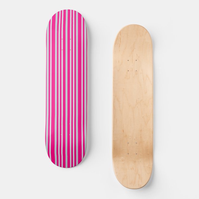 Skateboard Línea Verde Gris Gris Estriba En Bonito En Rosa (Anverso)