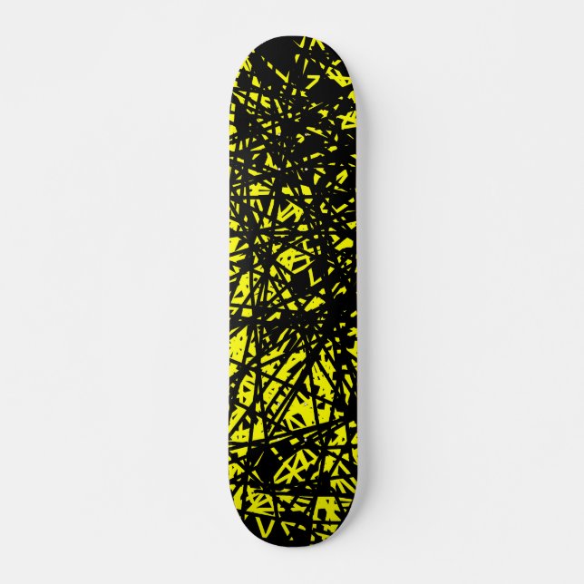 Skateboard Líneas abstractas - Amarillo (Anverso )
