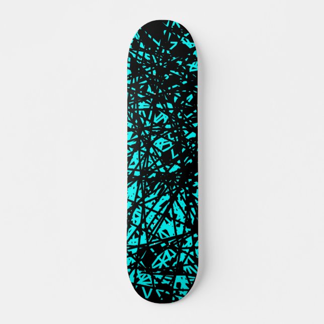 Skateboard Líneas abstractas - cian (Anverso )