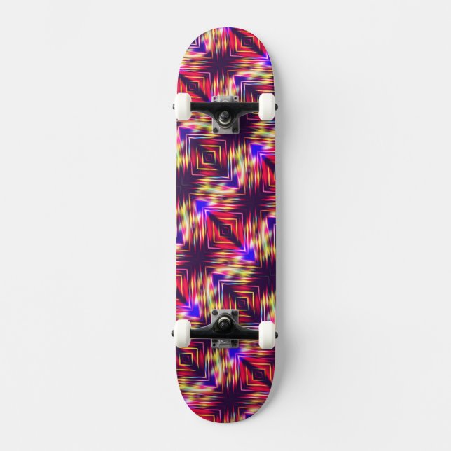 Skateboard Líneas abstractas coloridas (Anverso)