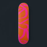 Skateboard Líneas Abstractas Modernas De Mediados Del Siglo N<br><div class="desc">Pinceles abstractos - formas abstractas en naranja quemado y rosa caliente.</div>