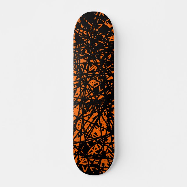 Skateboard Líneas abstractas - Naranja (Anverso )