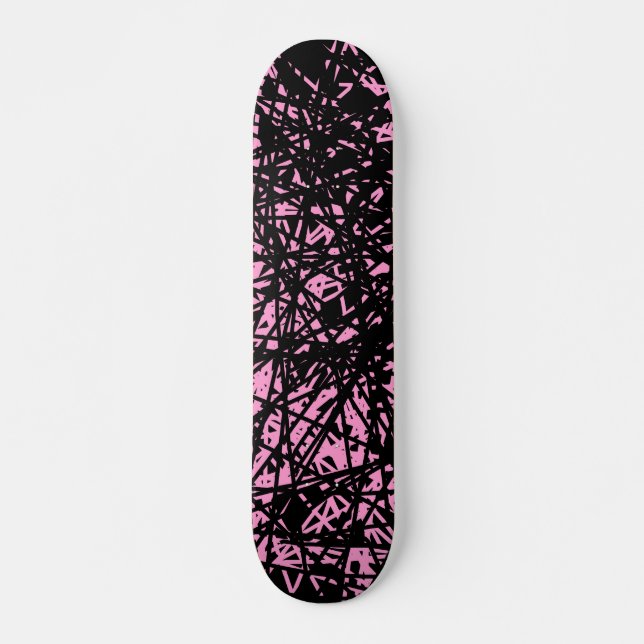 Skateboard Líneas abstractas - rosa (Anverso )