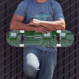 Skateboard Líneas de la placa del circuito del equipo blanco