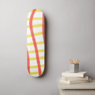 Skateboard Líneas de tablero de ajedrez rojo y amarillo patró