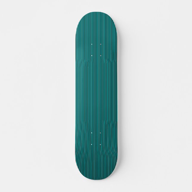 Skateboard Líneas negras del estrecho - En cian (Anverso )