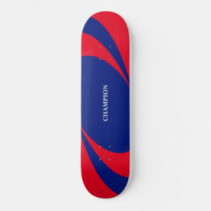 Skateboard Líneas onduladas azules y rojas