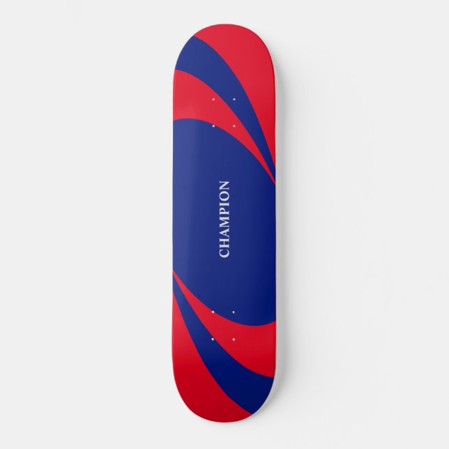 Skateboard Líneas onduladas azules y rojas (Anverso)