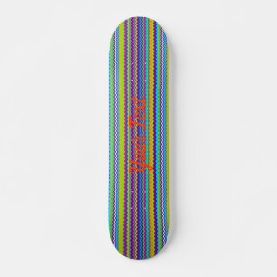 Skateboard Líneas onduladas multicolores personalizables