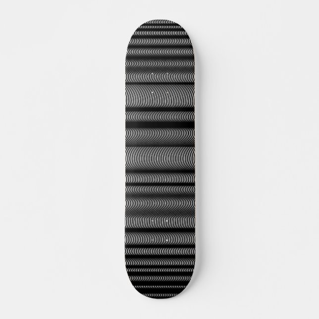 Skateboard Líneas onduladas negras (Anverso )