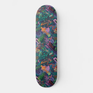 Skateboard Líneas y Formas Surrealistas Extrañas de la Selva