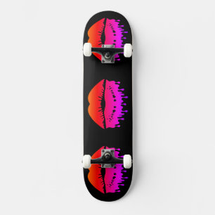 Skateboard Lips De Fusión Guay Con Fondo Personalizado