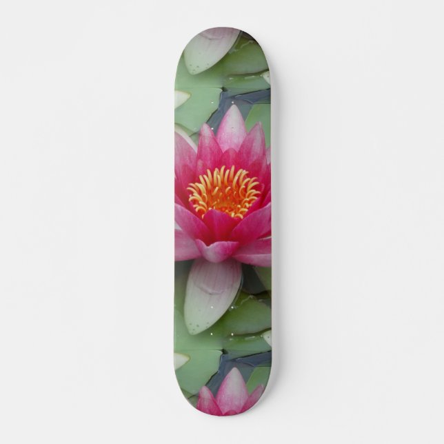Skateboard Lirio de agua de Lotus rosa (Anverso )