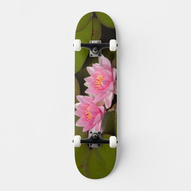 Skateboard Lirios de agua en flor (Anverso)