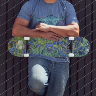 Skateboard Lirios, pintura al óleo floral, Vincent Van Gogh