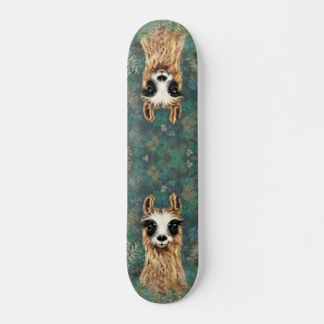 Skateboard Llama a bebé curiosa - linda - sonrisa (Anverso )