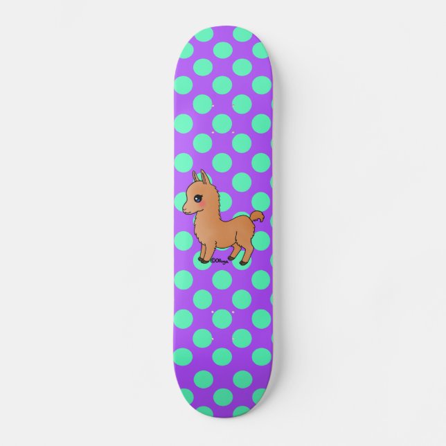 Skateboard Llama anaranjada linda (Anverso)