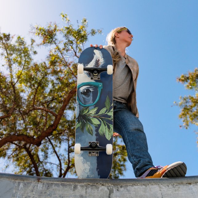 Skateboard Llama Chic Inteligente (Exterior 1)