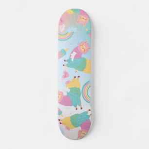 Skateboard Llama cute pega Chicas arco iris