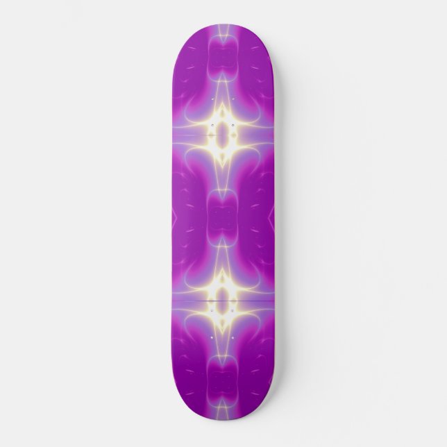 Skateboard LLAMA FRACTAL, rosa violeta (Anverso)