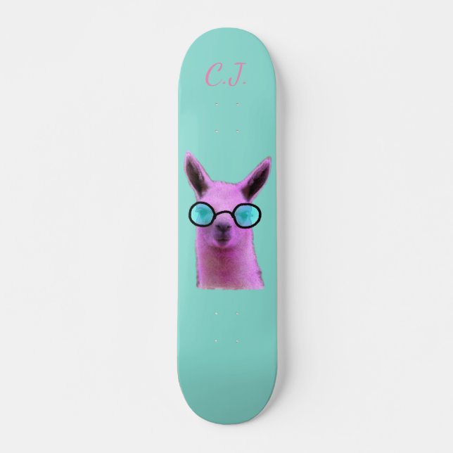 Skateboard Llama rosa Guay! Cubierta de patinaje de Flip Flop (Anverso )