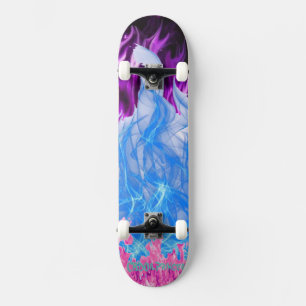 SKATEBOARD LLAMADAS DE ROPA, PURPLE Y AZUL.