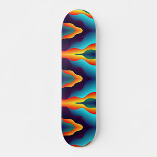 Skateboard Llamas abstractas verde azuladas