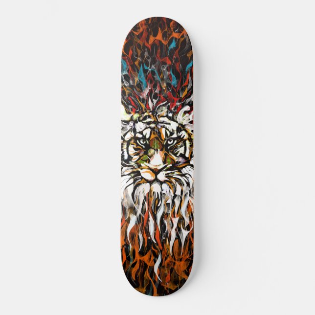 Skateboard Llamas del tigre (Anverso)