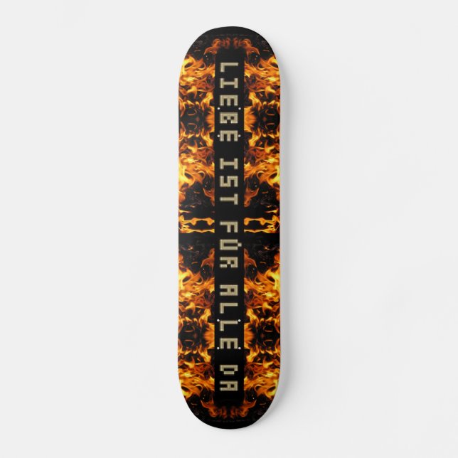 Skateboard Llamas explosiones (Anverso)