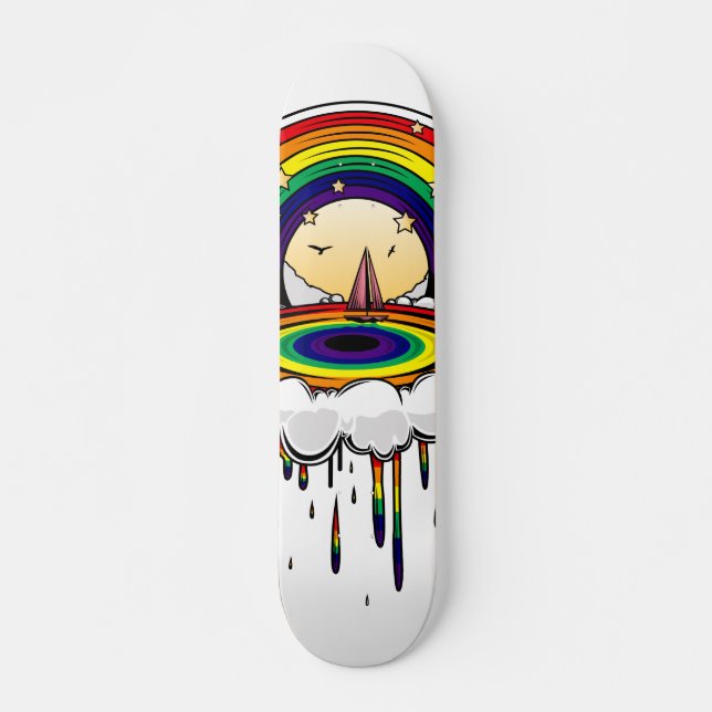 Skateboard Lluvia arcoiris (Anverso )