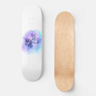 Skateboard Lobo acuarela