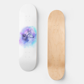 Skateboard Lobo acuarela