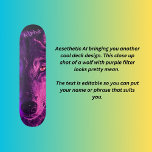 Skateboard Lobo alfa<br><div class="desc">Un gran diseño de un lobo con iluminación violeta y la palabra "Alfa" que puedes editar para personalizarla a tu manera. También puede transferir la imagen a otro tamaño de placa o incluso cargar su propia imagen o foto. Contenido generativo. Puedes contactarme si tienes alguna pregunta o sugerencia, yo creo...</div>