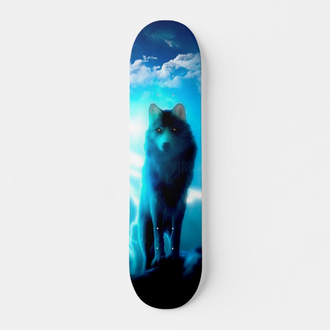 Skateboard Lobo en la tormenta (Anverso )