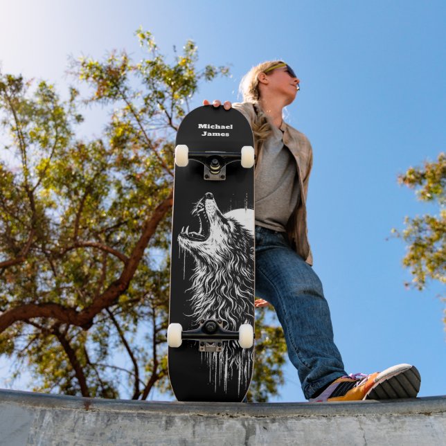 Skateboard Lobo Solitario Personalizado (Exterior 1)