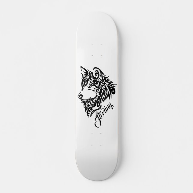 Skateboard Lobo tribal (Anverso )