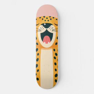 Skateboard Loco animal de safari, guepardo de dibujos animado