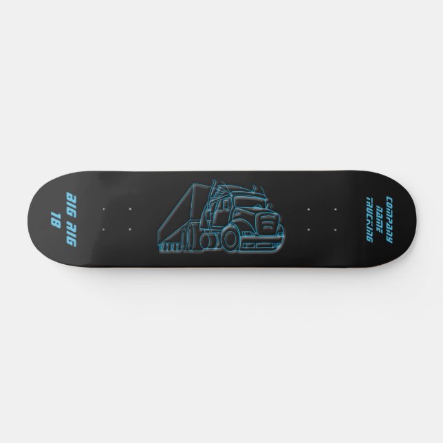 Skateboard Logo azul de Road Haulage Semi-Truck (Horz)