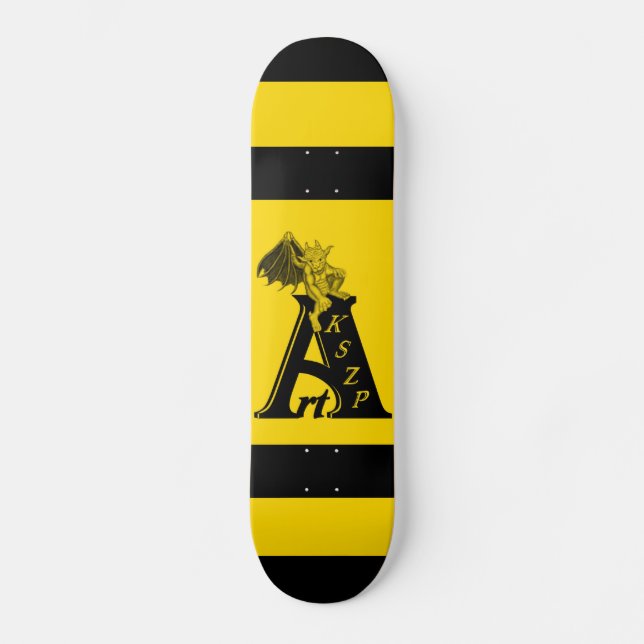 Skateboard Logo de ArtKSZP mit diseño de Kleine Golem schwarz (Anverso)