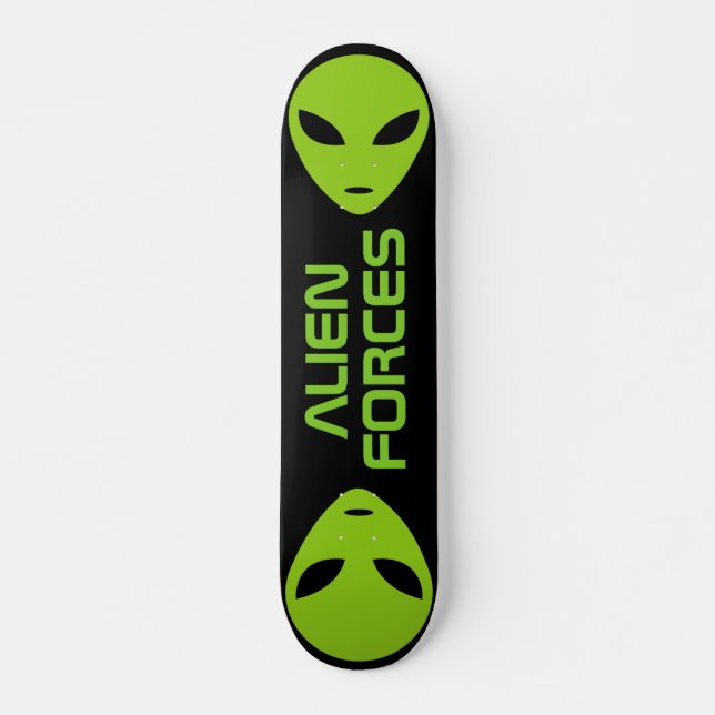Skateboard Logo de cabeza alienígena verde personalizado pati (Anverso )